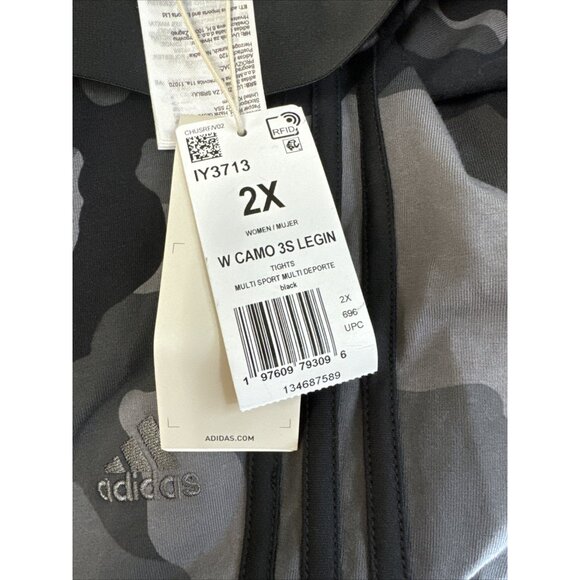 Adidas ESSENTIALS 3-STRIPES CAMO PRINT 7/8 LENGTH LEGGINGS (PLUS SIZE)2X - Picture 4 of 6